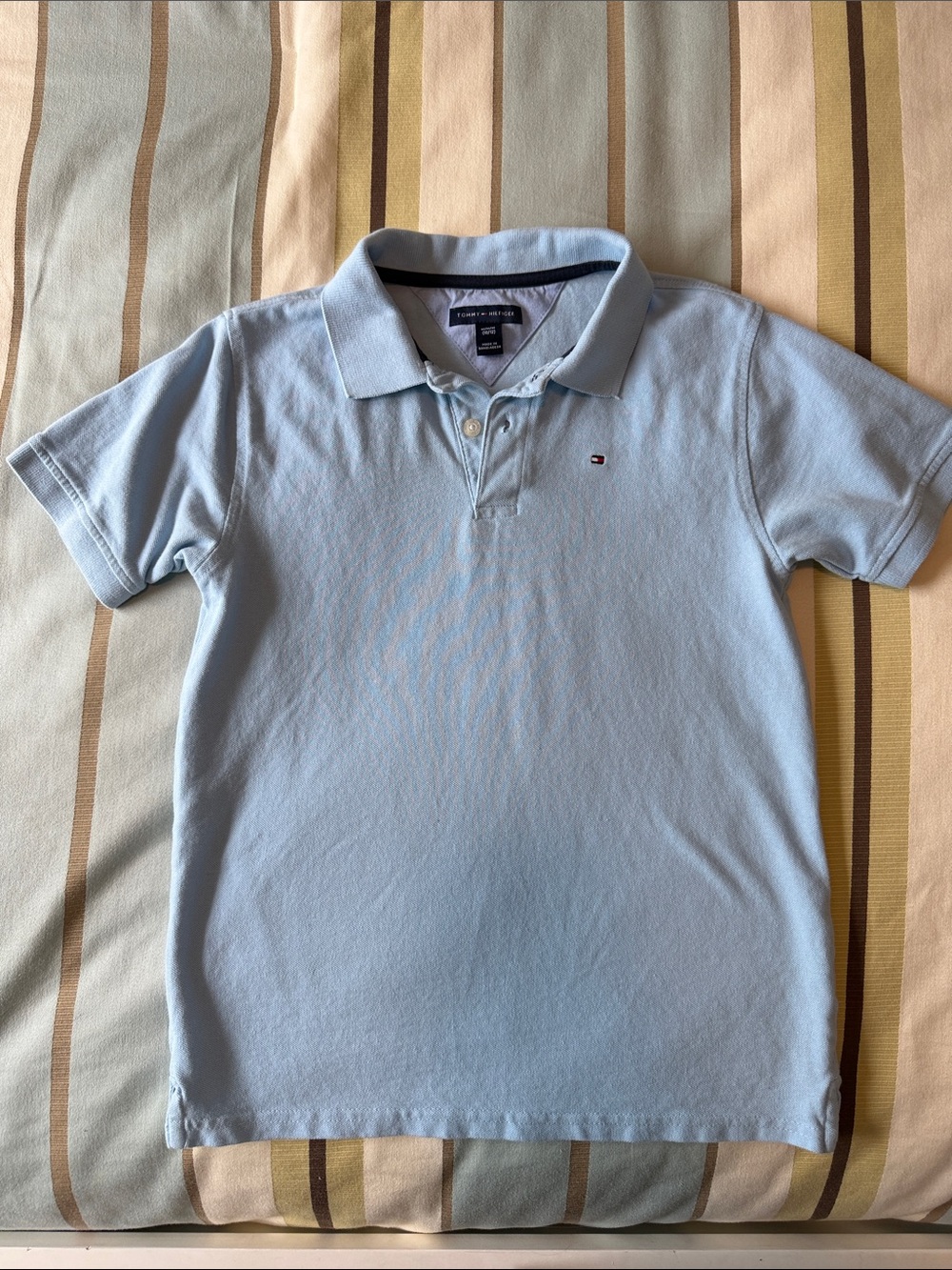 Tommy Hilfiger Boys Light Blue Polo Shirt with Chest Logo